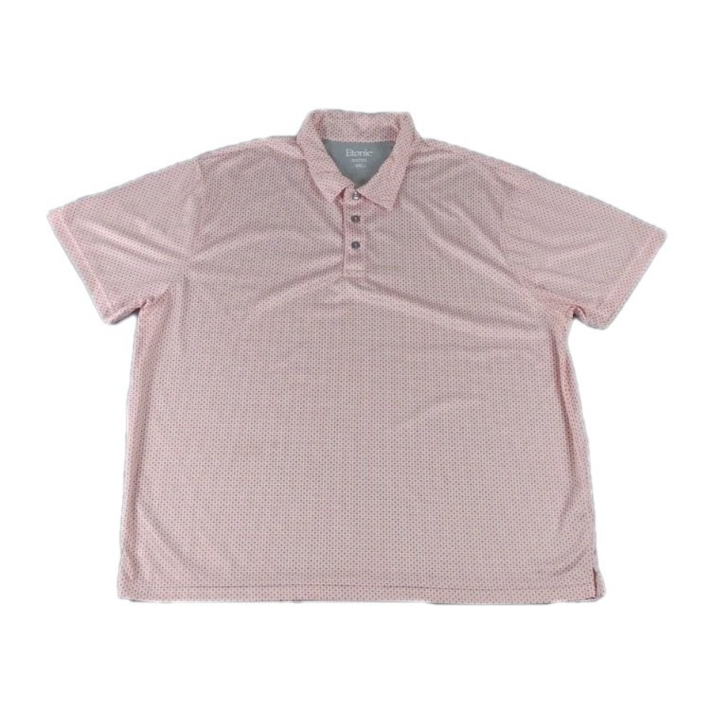 Etonic Performance Golf Polo Men's XXL White Red Diamond Circles Geometric AOP